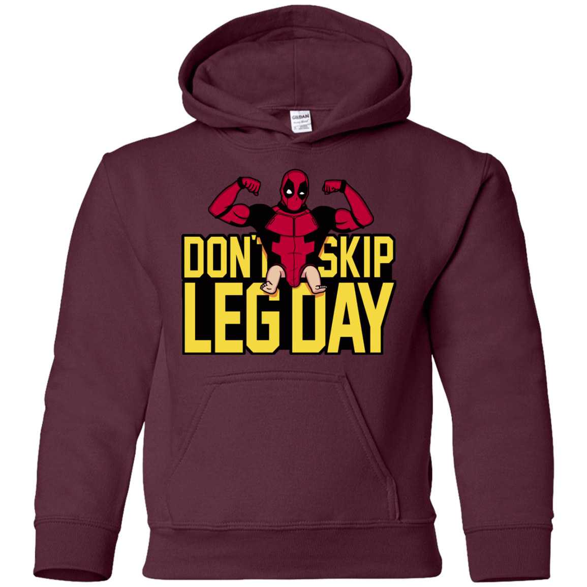 Sweatshirts Maroon / YS Dont Skip Leg Day Youth Hoodie