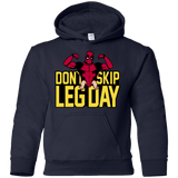 Sweatshirts Navy / YS Dont Skip Leg Day Youth Hoodie