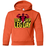 Sweatshirts Orange / YS Dont Skip Leg Day Youth Hoodie