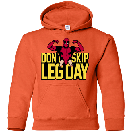 Sweatshirts Orange / YS Dont Skip Leg Day Youth Hoodie