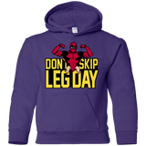 Sweatshirts Purple / YS Dont Skip Leg Day Youth Hoodie