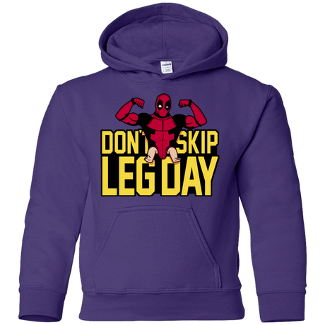 Sweatshirts Purple / YS Dont Skip Leg Day Youth Hoodie