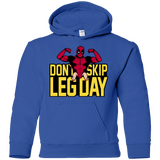 Sweatshirts Royal / YS Dont Skip Leg Day Youth Hoodie