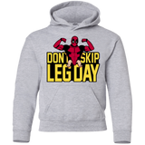 Sweatshirts Sport Grey / YS Dont Skip Leg Day Youth Hoodie
