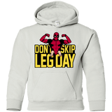 Sweatshirts White / YS Dont Skip Leg Day Youth Hoodie