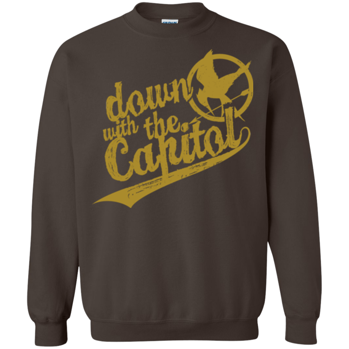 Sweatshirts Dark Chocolate / Small Down with the Capitol Crewneck Sweatshirt