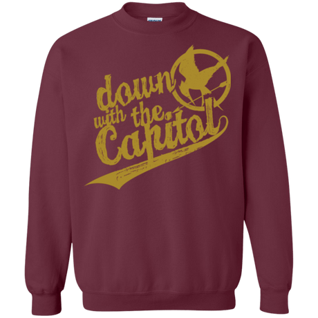 Sweatshirts Maroon / Small Down with the Capitol Crewneck Sweatshirt