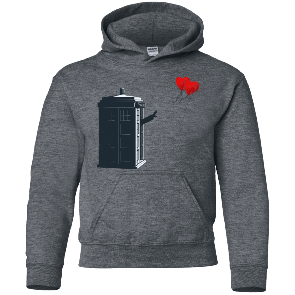 Sweatshirts Dark Heather / YS Dr Banksy Heart Balloon Youth Hoodie