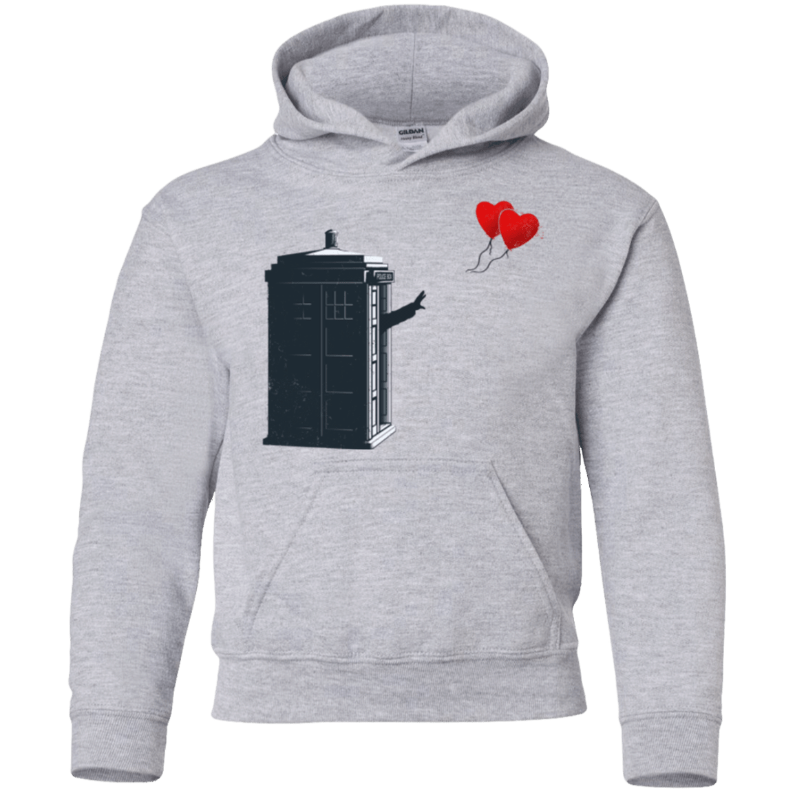 Sweatshirts Sport Grey / YS Dr Banksy Heart Balloon Youth Hoodie