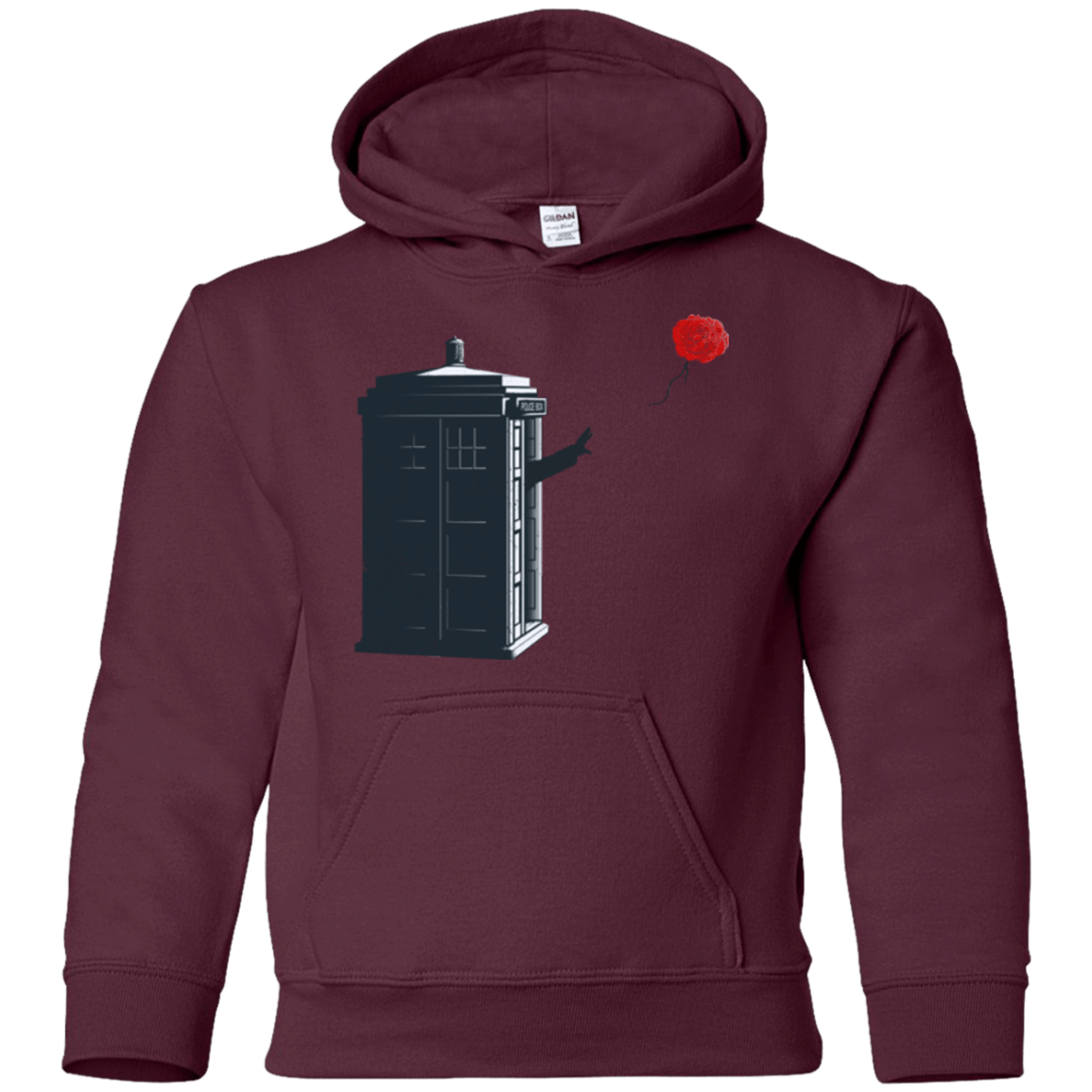 Sweatshirts Maroon / YS Dr Banksy Rose Balloon Youth Hoodie