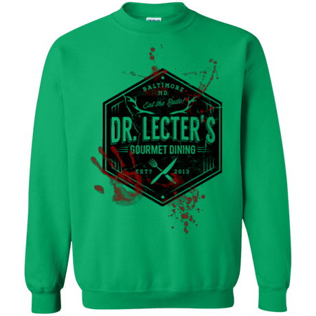 Sweatshirts Irish Green / Small Dr. Lecter's Gourmet Dining Crewneck Sweatshirt