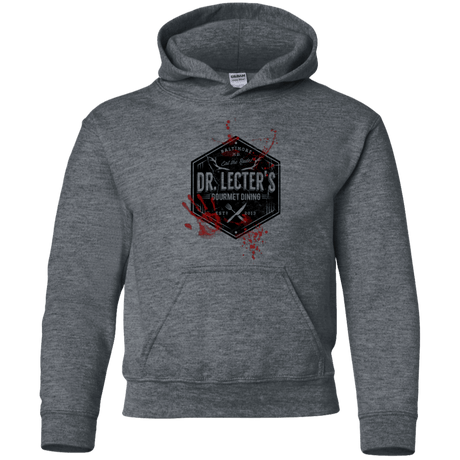 Sweatshirts Dark Heather / YS Dr. Lecter's Gourmet Dining Youth Hoodie
