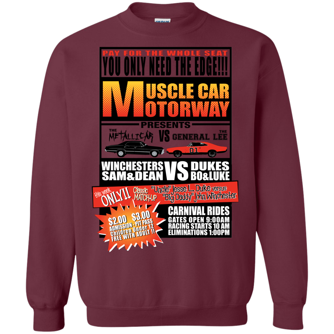 Sweatshirts Maroon / S Drag Race Crewneck Sweatshirt