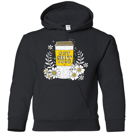 Sweatshirts Black / YS Drink Coffee, Get Shit Done Youth Hoodie