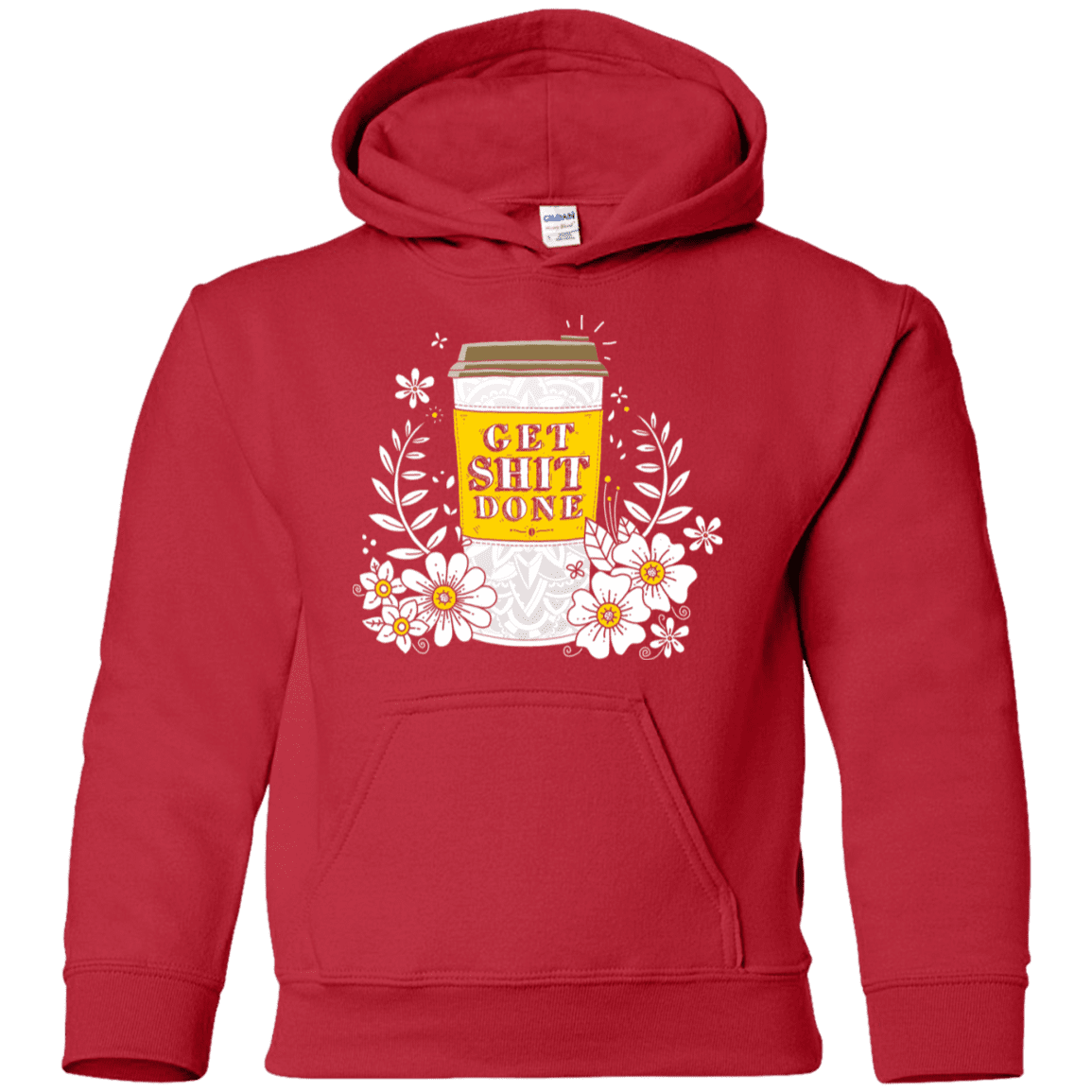 Sweatshirts Red / YS Drink Coffee, Get Shit Done Youth Hoodie