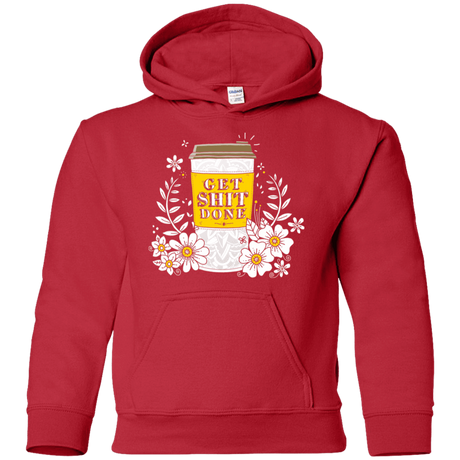 Sweatshirts Red / YS Drink Coffee, Get Shit Done Youth Hoodie