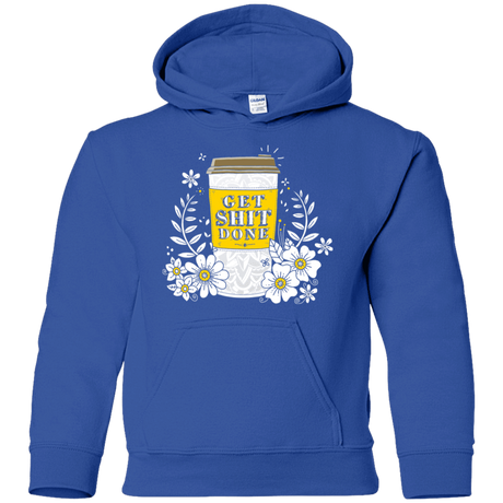 Sweatshirts Royal / YS Drink Coffee, Get Shit Done Youth Hoodie