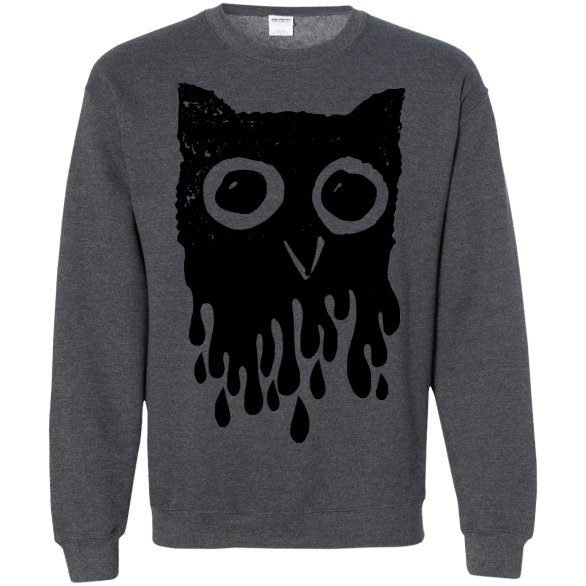 Sweatshirts Dark Heather / S Dripping Owl Crewneck Sweatshirt