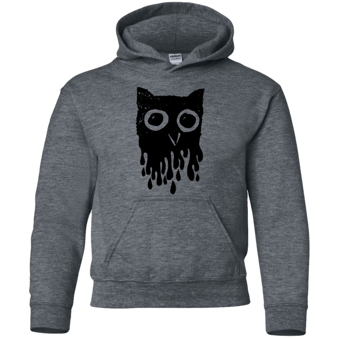 Sweatshirts Dark Heather / YS Dripping Owl Youth Hoodie