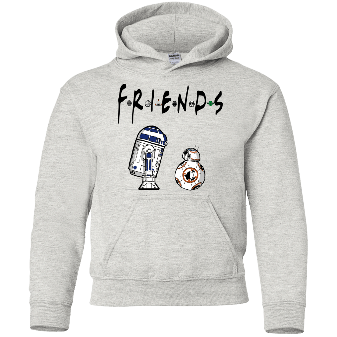 Sweatshirts Ash / YS Droid Friends Youth Hoodie