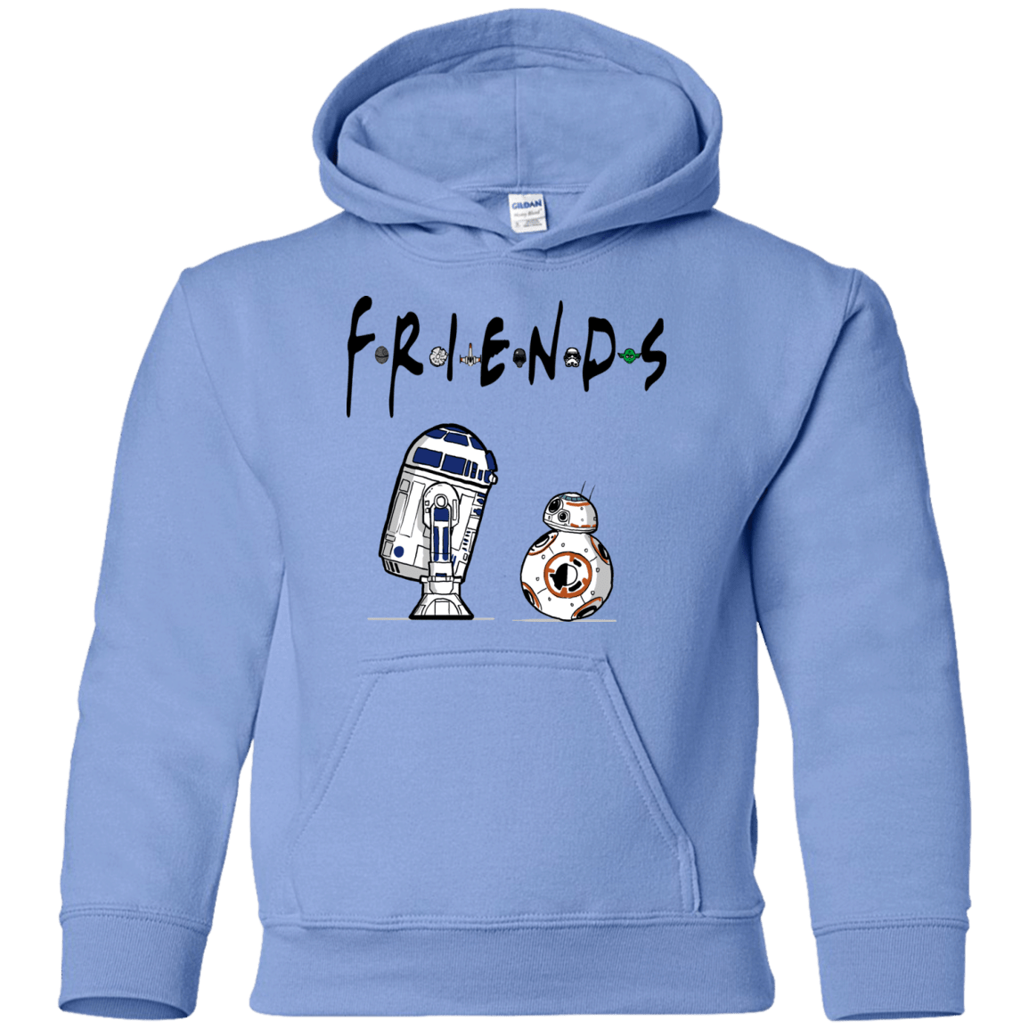 Sweatshirts Carolina Blue / YS Droid Friends Youth Hoodie