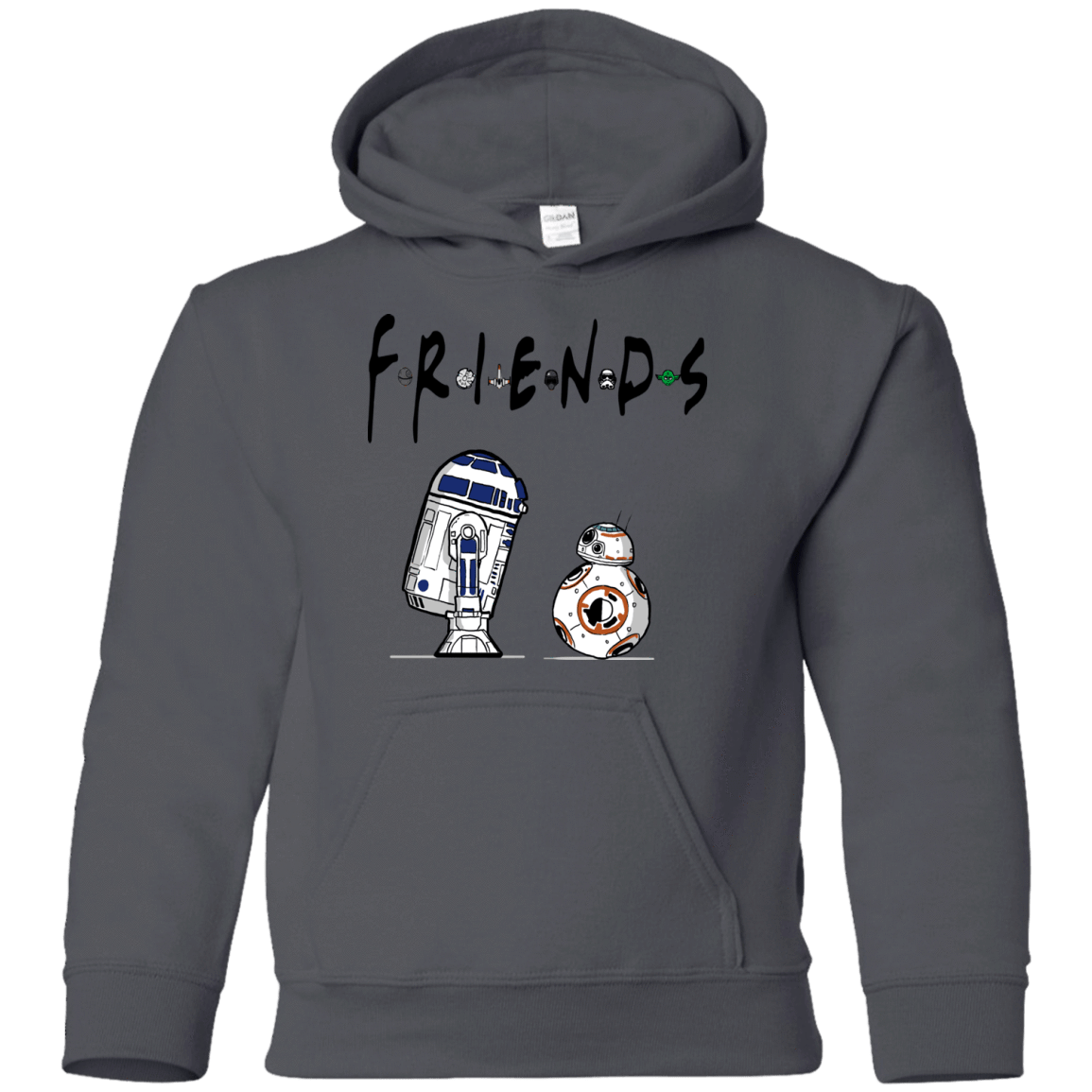 Sweatshirts Charcoal / YS Droid Friends Youth Hoodie