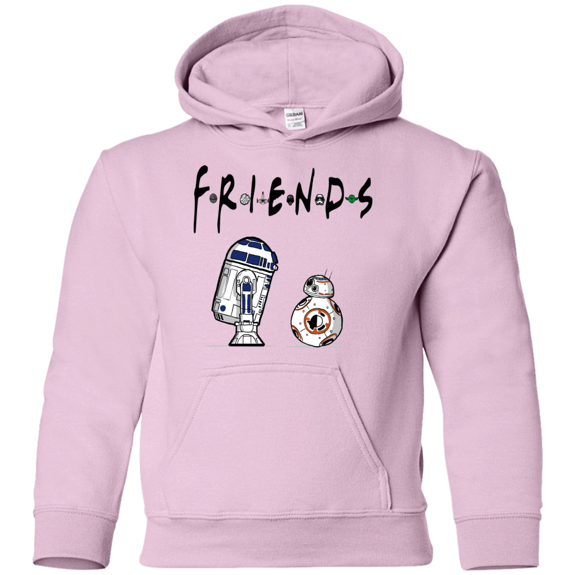 Sweatshirts Light Pink / YS Droid Friends Youth Hoodie