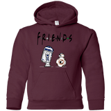 Sweatshirts Maroon / YS Droid Friends Youth Hoodie