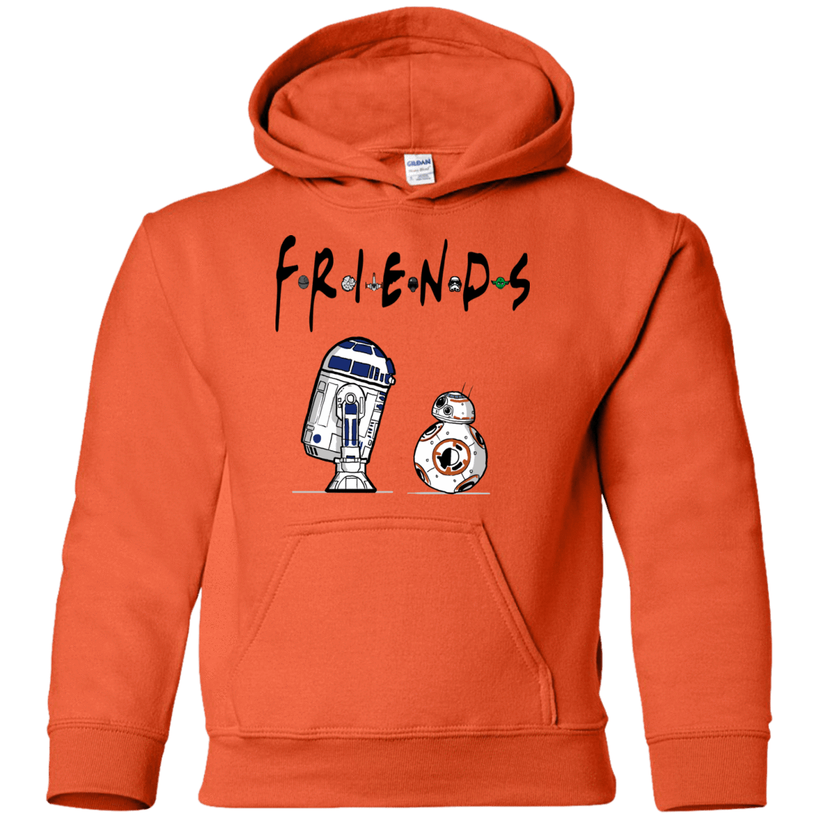 Sweatshirts Orange / YS Droid Friends Youth Hoodie