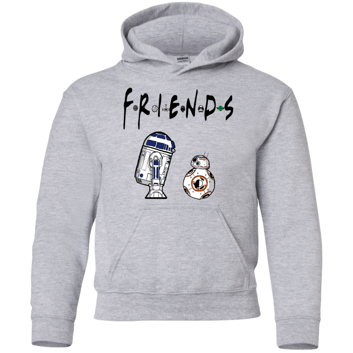 Sweatshirts Sport Grey / YS Droid Friends Youth Hoodie