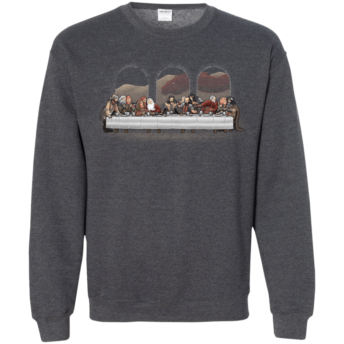 Sweatshirts Dark Heather / S Dwarf Dinner Crewneck Sweatshirt