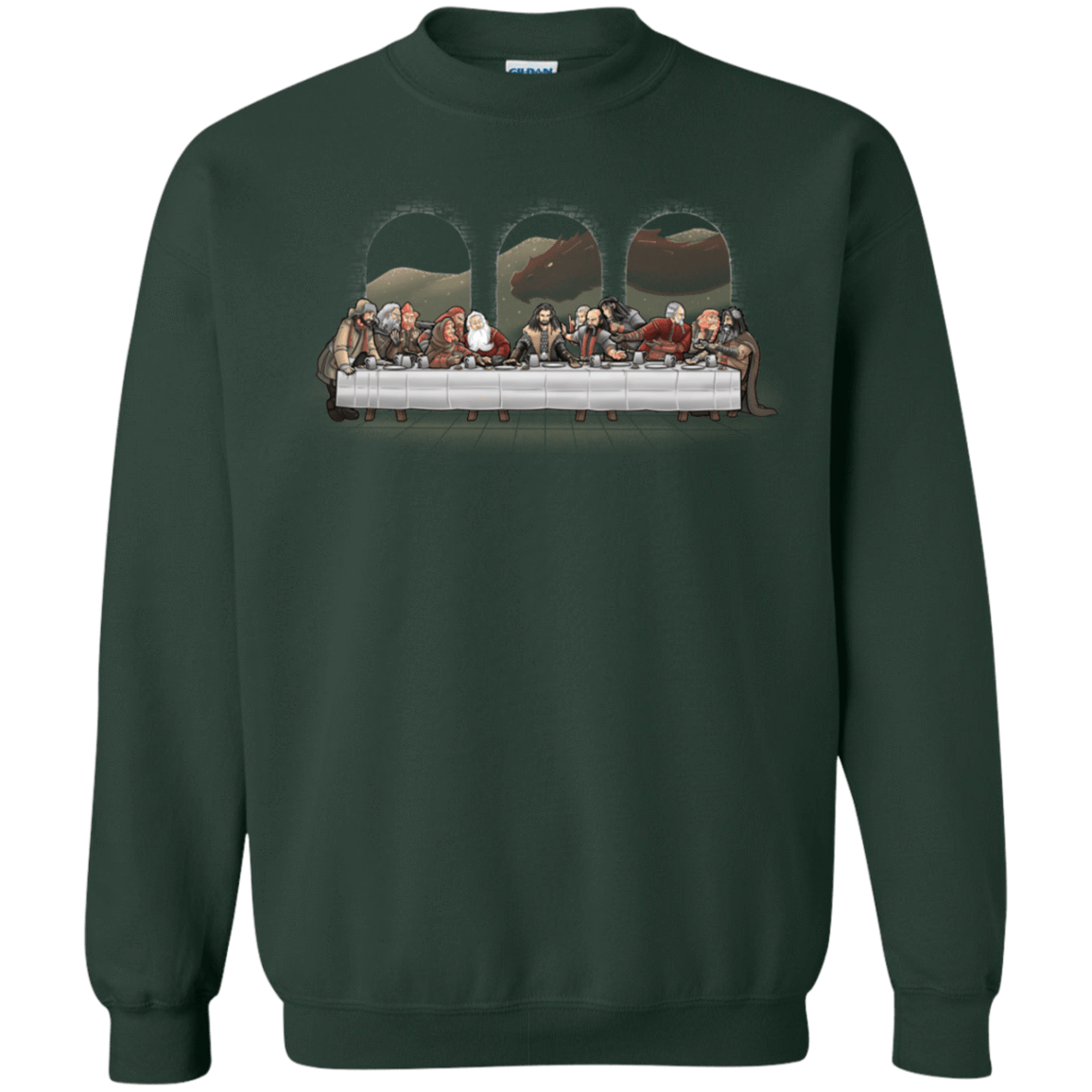 Sweatshirts Forest Green / S Dwarf Dinner Crewneck Sweatshirt