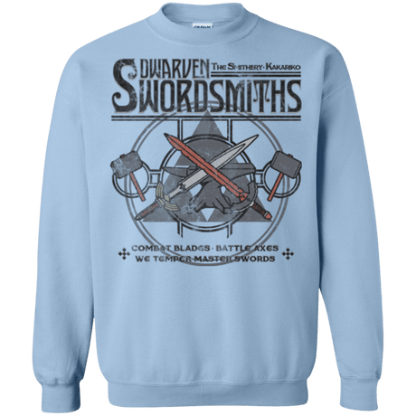 Sweatshirts Light Blue / Small Dwarven Swordsmiths Crewneck Sweatshirt