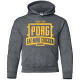 Sweatshirts Dark Heather / YS Eat More Chicken Youth Hoodie