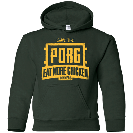 Sweatshirts Forest Green / YS Eat More Chicken Youth Hoodie