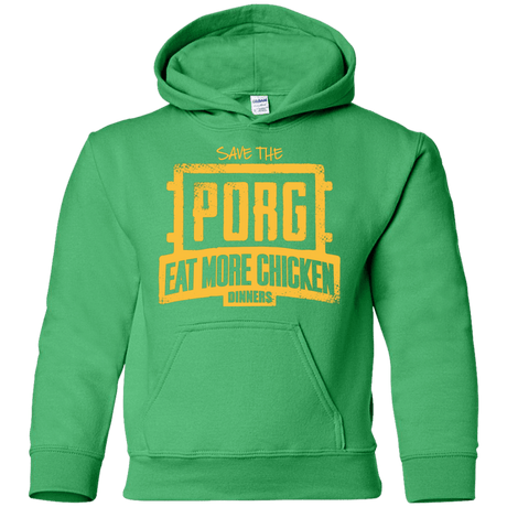 Sweatshirts Irish Green / YS Eat More Chicken Youth Hoodie