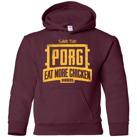 Sweatshirts Maroon / YS Eat More Chicken Youth Hoodie