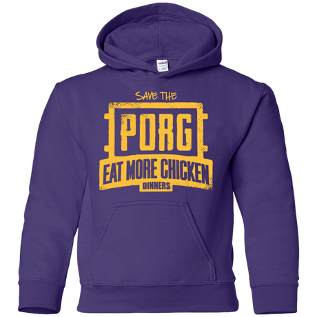 Sweatshirts Purple / YS Eat More Chicken Youth Hoodie