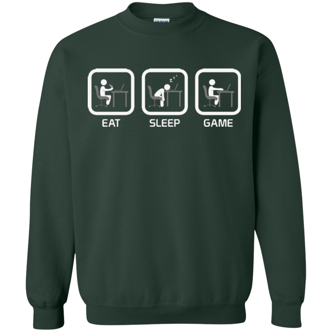 Sweatshirts Forest Green / Small Eat Sleep Game PC Crewneck Sweatshirt
