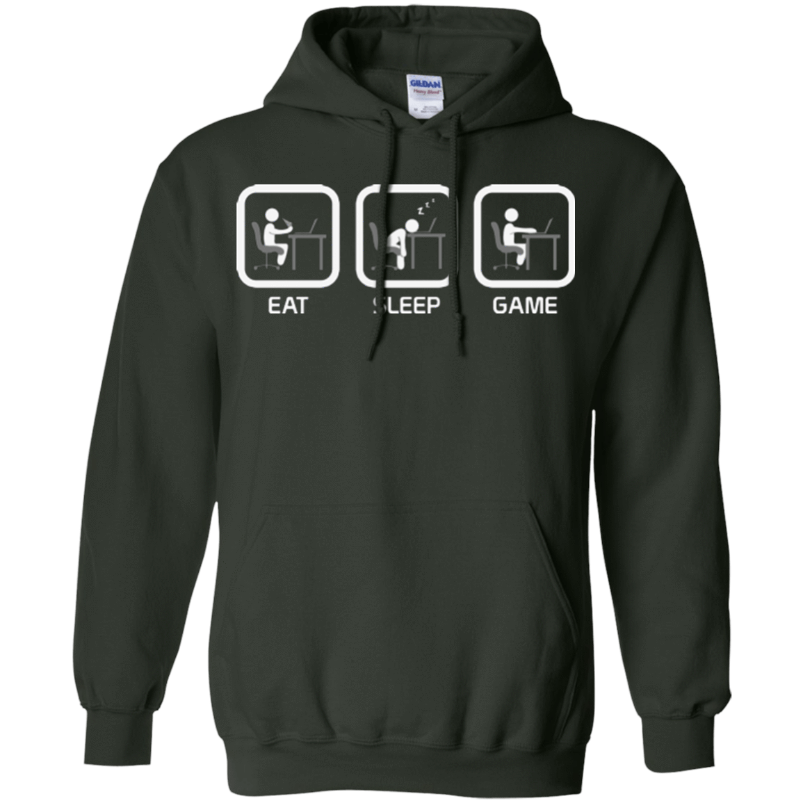 Sweatshirts Forest Green / Small Eat Sleep Game PC Pullover Hoodie