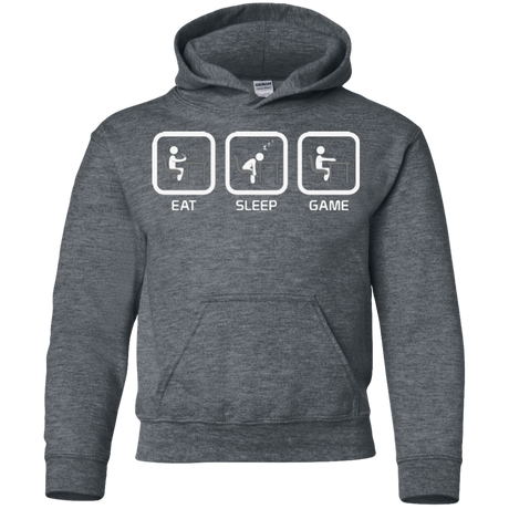 Sweatshirts Dark Heather / YS Eat Sleep Game PC Youth Hoodie