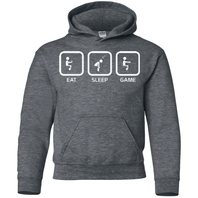 Sweatshirts Dark Heather / YS Eat Sleep Game PC Youth Hoodie