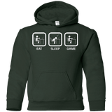 Sweatshirts Forest Green / YS Eat Sleep Game PC Youth Hoodie