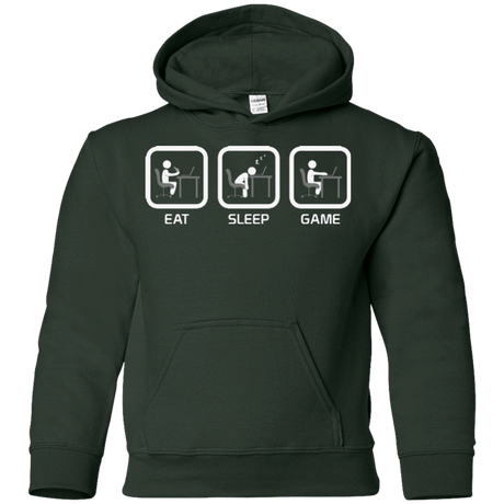 Sweatshirts Forest Green / YS Eat Sleep Game PC Youth Hoodie