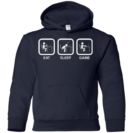 Sweatshirts Navy / YS Eat Sleep Game PC Youth Hoodie