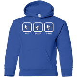 Sweatshirts Royal / YS Eat Sleep Game PC Youth Hoodie
