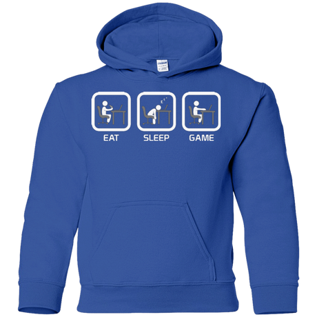 Sweatshirts Royal / YS Eat Sleep Game PC Youth Hoodie