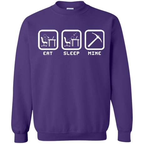 Sweatshirts Purple / Small Eat Sleep Mine Crewneck Sweatshirt