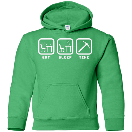 Sweatshirts Irish Green / YS Eat Sleep Mine Youth Hoodie