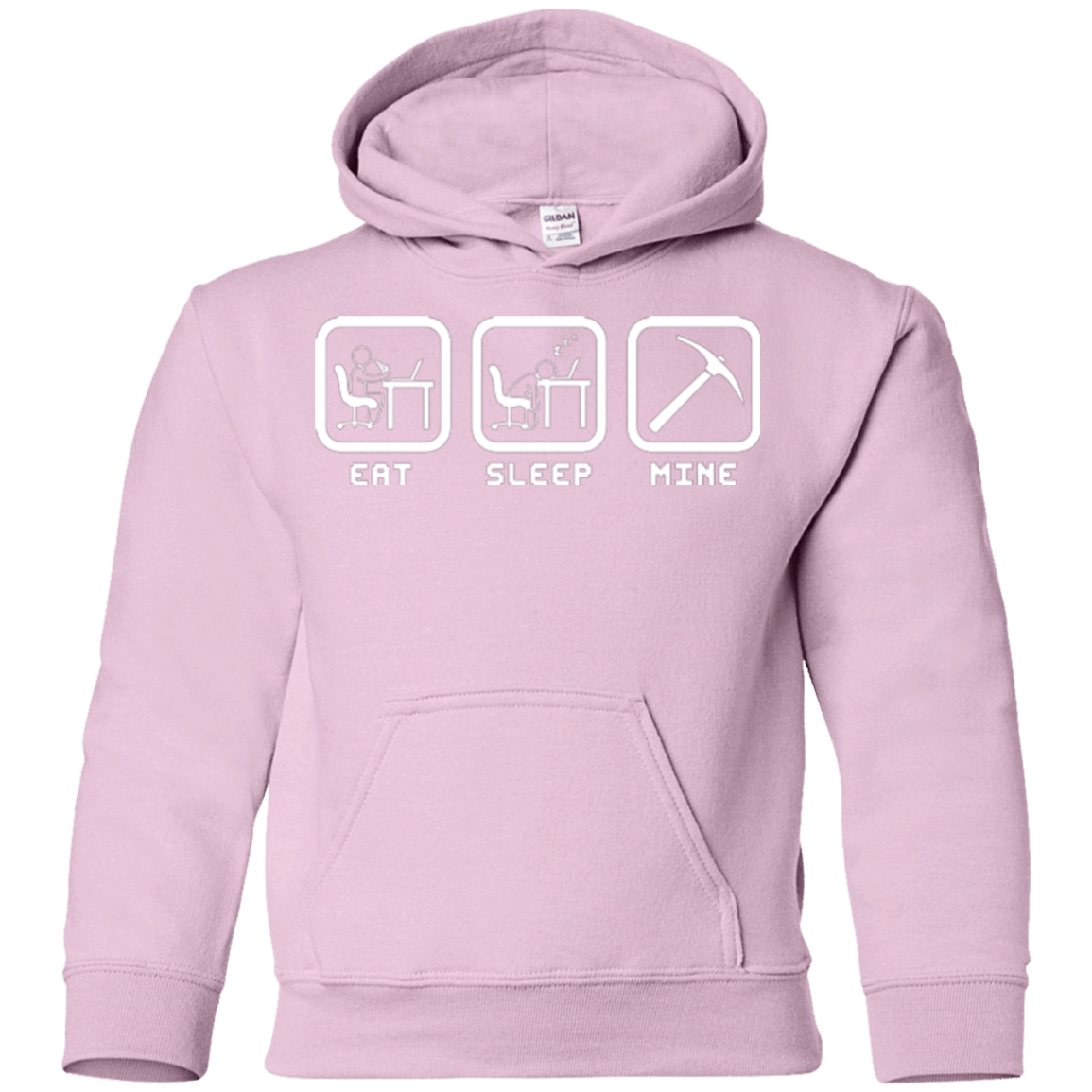 Sweatshirts Light Pink / YS Eat Sleep Mine Youth Hoodie